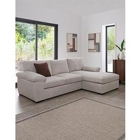 Very Home Amalfi Standard Back Fabric Right Hand 3 Seater Chaise Sofa - Silver - Fsc&Reg; Certified