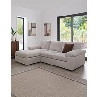 Very Home Amalfi Standard Back Fabric Left Hand 3 Seater Chaise Sofa - Silver - Fsc&Reg; Certified