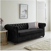 Very Home Chester Chesterfield Leather Look 3 Seater Sofa - Black - Fsc&Reg; Certified