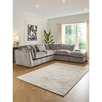 Very Home Lansa Right Hand Fabric Corner Chaise Sofa With Footstool - Made To Order In The Uk