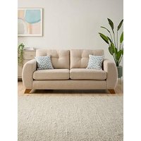 Very Home Prent Fabric 3 Seater Sofa - Natural - Made To Order In The Uk