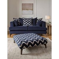 Very Home Mayfair 3 Seater Fabric Sofa With Patterned Footstool - Made To Order In The Uk