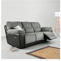 Very Home Sienna Fabric/Faux Leather High Back 3 Seater Recliner Sofa