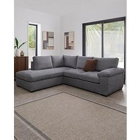 Very Home Amalfi Standard Back Fabric Left Hand Corner Chaise Sofa - Charcoal - Fsc&Reg; Certified