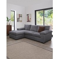Very Home Amalfi Standard Back Fabric Left Hand 3 Seater Chaise Sofa - Charcoal - Fsc&Reg; Certified