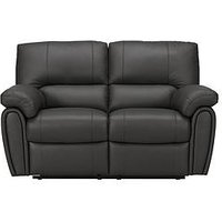 Very Home Leighton Leather/Faux Leather 2 Seater High Back Recliner Sofa - Black