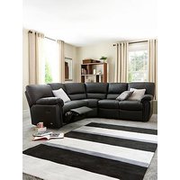 Very Home Leighton Leather/Faux Leather High Back Reclining Corner Group Sofa - Black