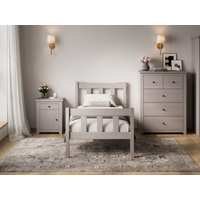 LPD Furniture Havana Single Grey Wooden Bed