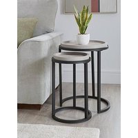 Very Home Harlem Round Nest Of 2 Tables - Grey Oak - Fsc&Reg; Certified