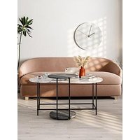 Decortie Cuddle Set Of 2 Coffee Tables - Marble/Grey