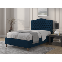 British Bed Company Alice Super King Plush Velvet Navy Blue Fabric Bed