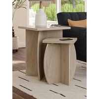 Novogratz Volver Set Of 2 Side Tables - Light Oak