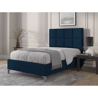 British Bed Company Harrison Super King Plush Velvet Navy Blue Fabric Bed
