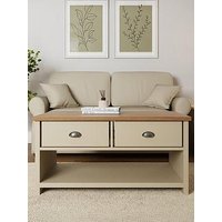 Gfw Lancaster 2 Drawer Coffee Table - Cream/Oak