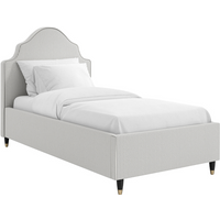 LPD Furniture Monterey Single Grey Thin Stripe Fabric Bed