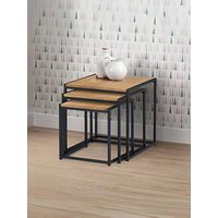 Julian Bowen Tribeca Nest Of 3 Tables - Oak Effect