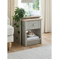 One Call Alderley Ready Assembled Nest Of Tables - Rustic Oak/Taupe