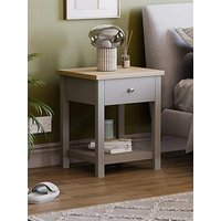 Vida Designs Arlington 1 Drawer Side Table - Grey