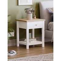 Vida Designs Arlington 1 Drawer Side Table - White