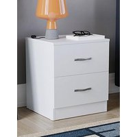Vida Designs Riano Compact 2 Drawer Bedside Chest - White