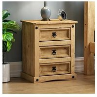 Vida Designs Corona 3 Drawer Bedside Chest