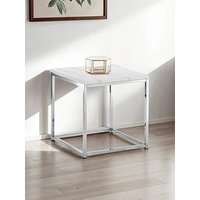Julian Bowen Scala White Marble Top Lamp Table