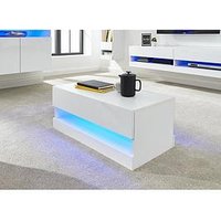 Gfw Galicia Compact Coffee Table With Led Light - White
