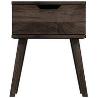 One Call Mustique Ready Assembled 1 Drawer Lamp Table - Dark Oak