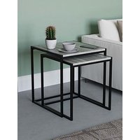 Vida Designs Brooklyn Nest Of 2 Tables - Grey Oak
