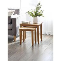 Julian Bowen Mallory Ready Assembled Solid Oak/Oak Veneer Nest Of 2 Tables