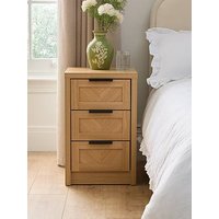 Very Home Chevry 3 Drawer Bedside Chest - Oak