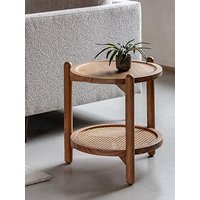 Gallery Direct Cannes Solid Acacia Wood & Rattan Side Table