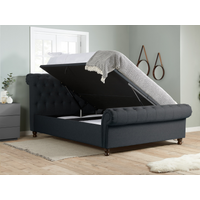 Birlea Castello Side Ottoman King Size Charcoal Ottoman Bed