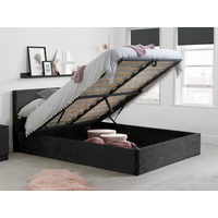 Birlea Berlin Crushed Velvet Ottoman King Size Crushed Velvet Black Ottoman Bed