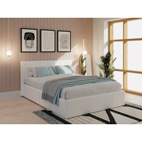 GFW End Lift Ottoman King Size White Faux Ottoman Bed