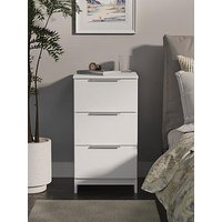 Swift Adair Ready Assembled 3 Drawer Bedside Cabinet - Matt White