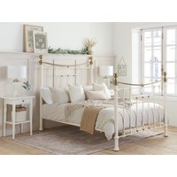 Birlea Bronte Double Cream and Brass Metal Bed