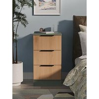 Swift Lane Ready Assembled 3 Drawer Bedside Table - Green