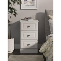 Swift Cambridge Ready Assembled 3 Drawer Bedside Chest - Grey