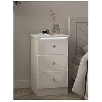 Swift Lumiere Ready Assembled 3 Drawer Bedside Cabinet With Led Lights