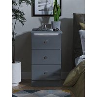 Swift Lumiere Ready Assembled 3 Drawer Bedside Table With Led Lights