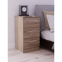 Swift Halton Ready Assembled 3 Drawer Bedside Chest - Fsc&Reg; Certified