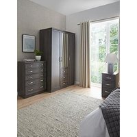 Very Home Camberley 3 Piece Package - 3 Door, 3 Drawer Mirrored Wardrobe, 5 Drawer Chest And 3 Drawer Bedside Chest