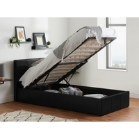 Birlea Berlin Ottoman Faux Leather Single Black Ottoman Bed