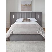 Very Home Hera Connect End Lift Ottoman Storage Bed With Led Lights And Mattress Options - Grey - Bed Frame With Memory Mattress