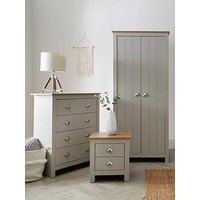 Very Home Atlanta 3 Piece Package - 2 Door Wardrobe, 4 Drawer Chest And 2 Drawer Bedside Chest - Grey/Oak