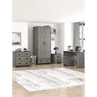 Very Home Jackson 4 Piece Package - Kids 2 Door, 1 Drawer Wardrobe, 2 + 2 Drawer Chest, 2 Drawer Bedside Chest And Desk - Mexican Grey