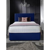 Shire Beds Liberty 1000 Pocket Memory Mattress And Upholstered Divan Base Bed Set (Headboard Sold Separately) - Fsc&Reg; Certified - Navy