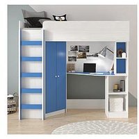 Very Home Miami Fresh High Sleeper With Mattress Options (Buy And Save!) - Blue - Bedframe + Premium Mattress