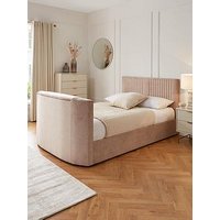 Very Home Prent Tv Bed With Voice Control And Mattress Options (Buy &Amp; Save!) - Natural - Bed Frame With Microquilt Mattress